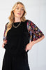 Sequin Touch Velvet Top- Black