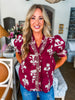 Greenhouse Florals Print Top-Garnet