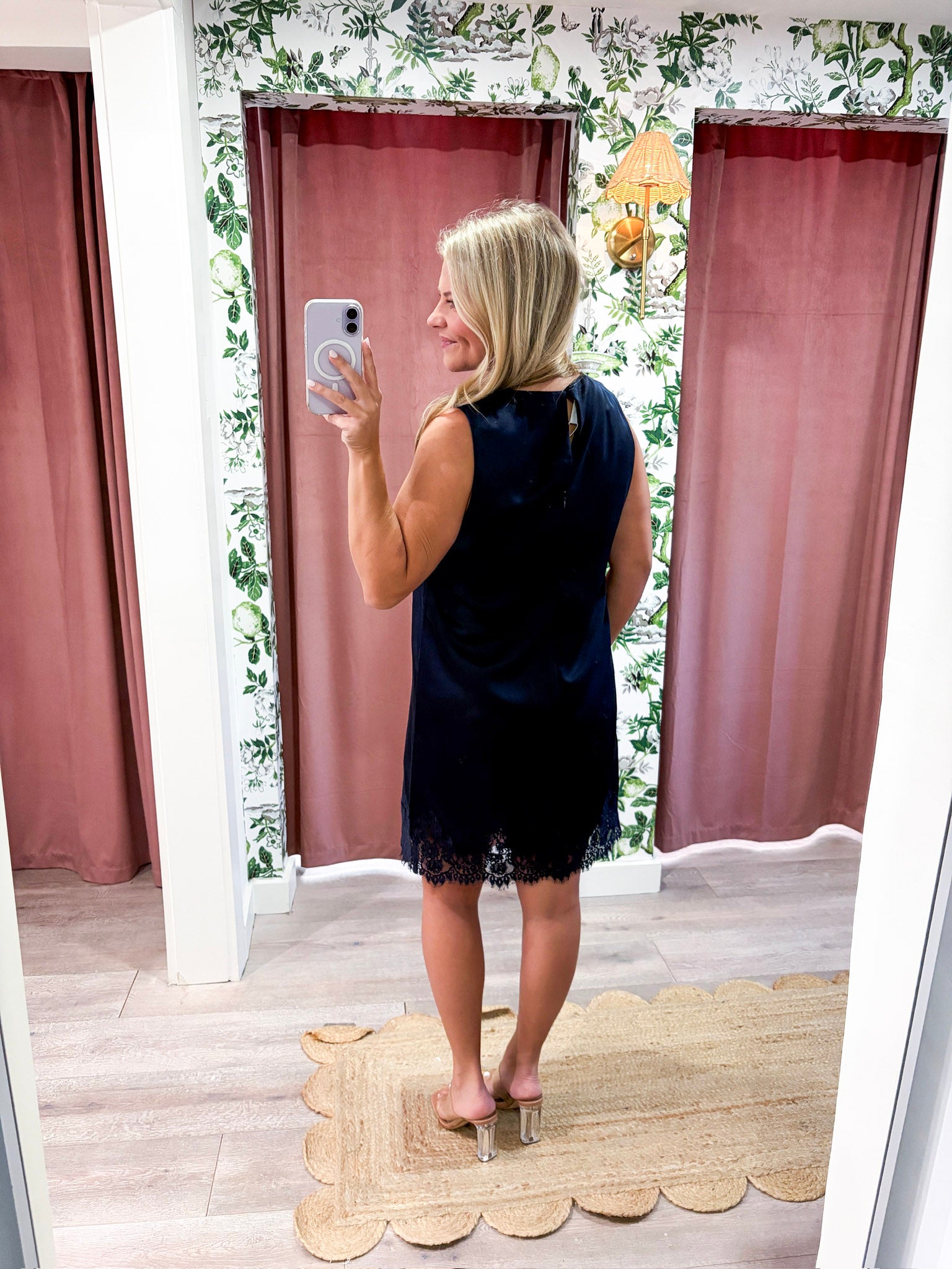 Romantic Evening Mini Dress-Navy
