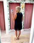 Romantic Evening Mini Dress-Navy