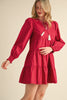 Mindful Movement Mini Dress- Raspberry