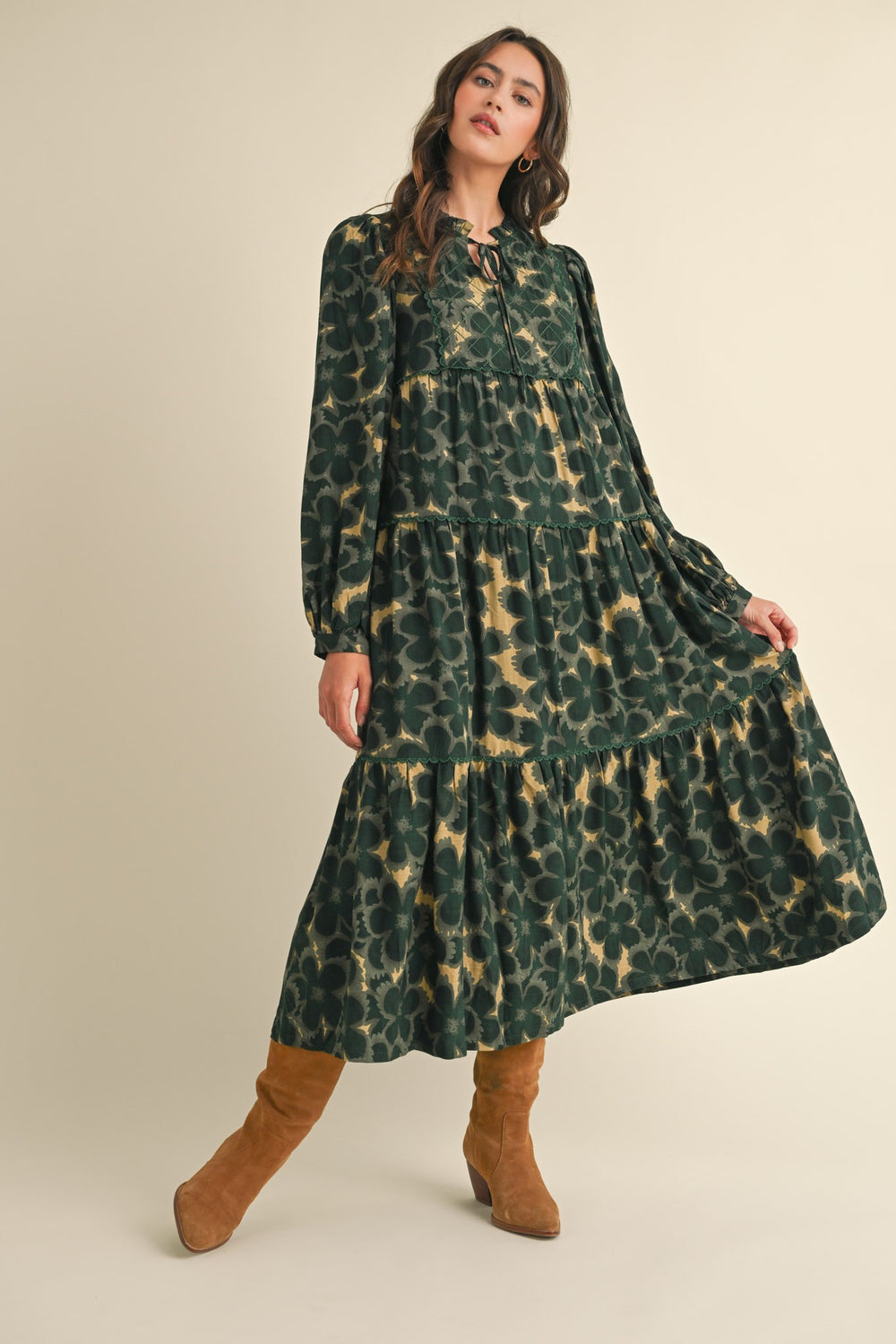 PREORDER: Scarlet Love Midi Dress- Hunter Green