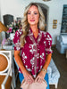 Greenhouse Florals Print Top-Garnet