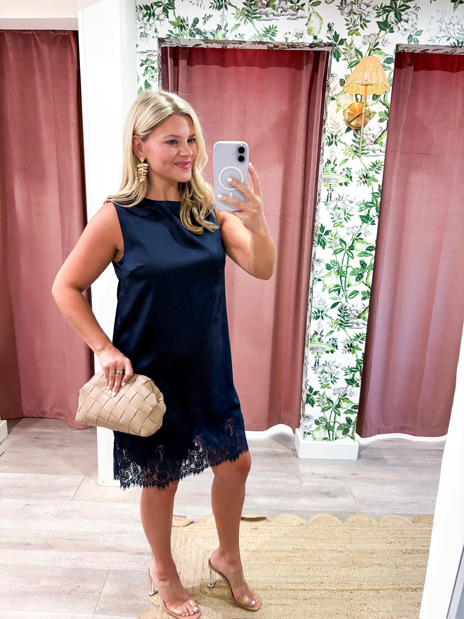 Romantic Evening Mini Dress-Navy
