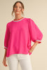 Sweethearts Peasant Sleeve Top- Hot Pink