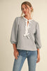 Sweet Treat Bow Top- Gray