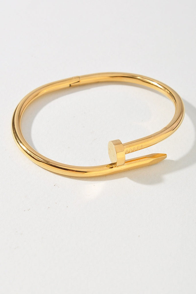 Curved Nail Wrap Bracelet- Gold