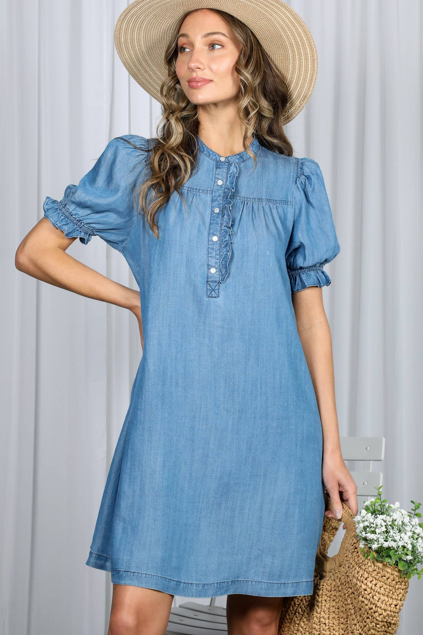 Denim Roots Mini Dress