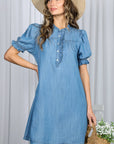 Denim Roots Mini Dress