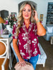 Greenhouse Florals Print Top-Garnet