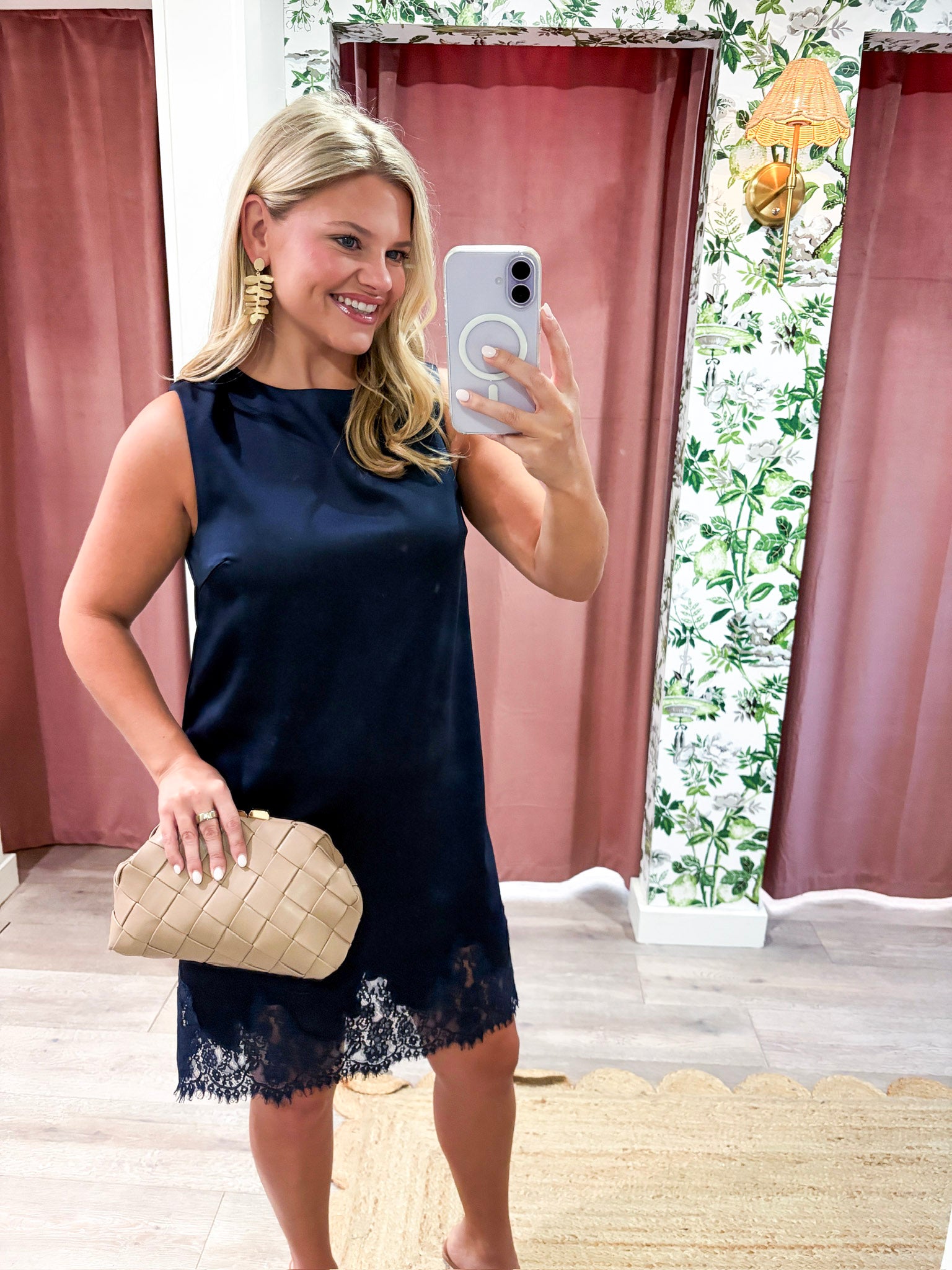 Romantic Evening Mini Dress-Navy