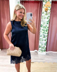 Romantic Evening Mini Dress-Navy