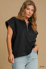 Like It Half Zip Top- Black