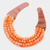 Chunky Beaded Necklace-Coral