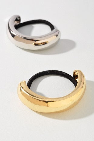 Metal Bar Hair Tie- Silver