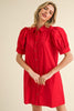 Life in Color Shirt Dress- Red