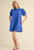 Life in Color Shirt Dress- Royal