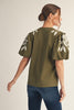 Vintage Bungalow Embroidered Top-Olive