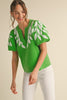Vintage Bungalow Embroidered Top-Green