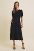 Charming Glance Midi Dress- Black