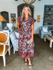 Sunset In Sorrento Midi Dress-Red Bean