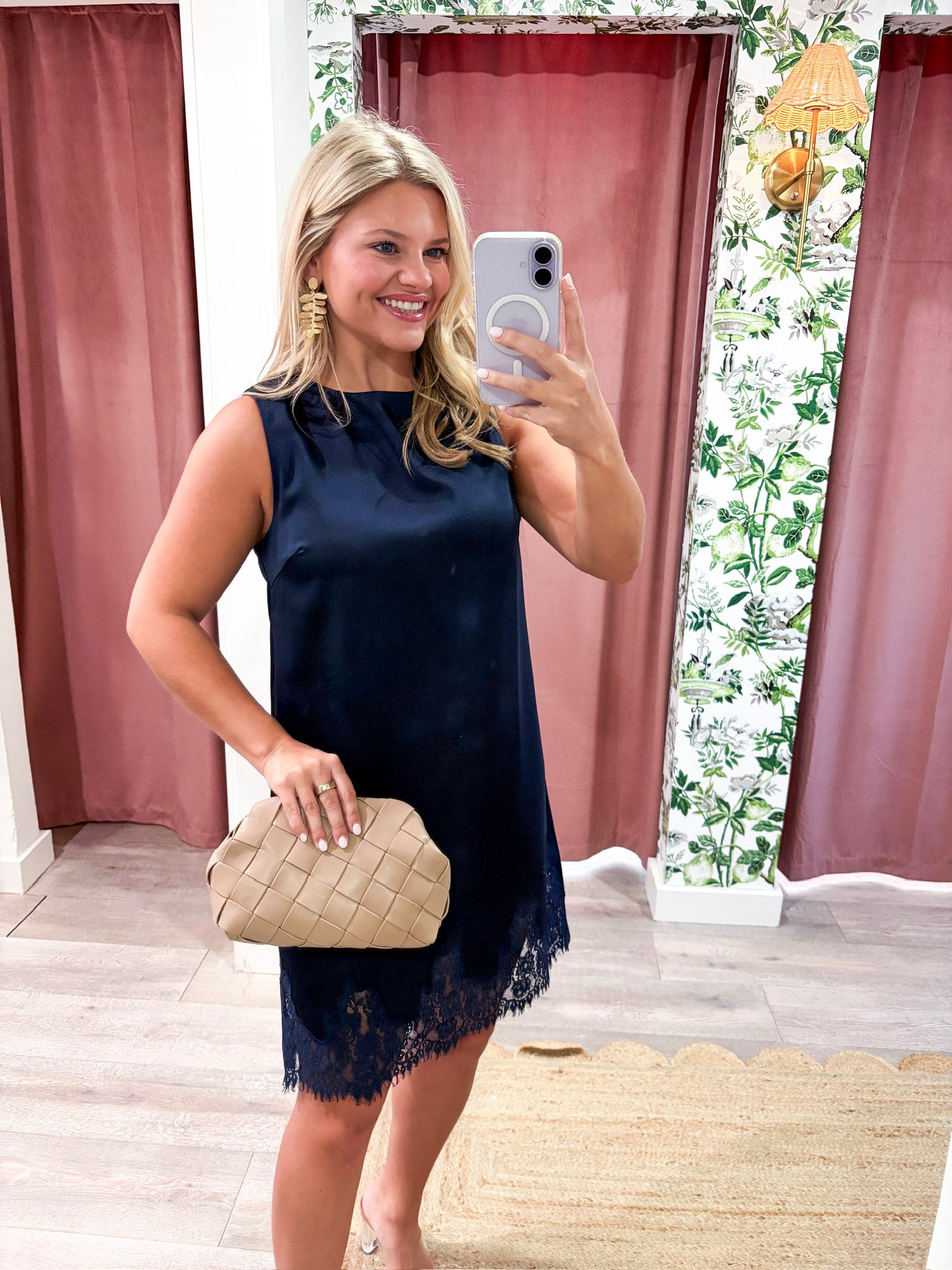 Romantic Evening Mini Dress-Navy