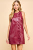 Sexy Chic Faux Leather Dress- Crimson