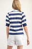 Striped Along Collared Top