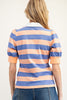 Striped Along Collared Top- Tangerine