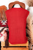 Preppy Moment Sweater Vest- Red