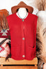 Preppy Moment Sweater Vest- Red