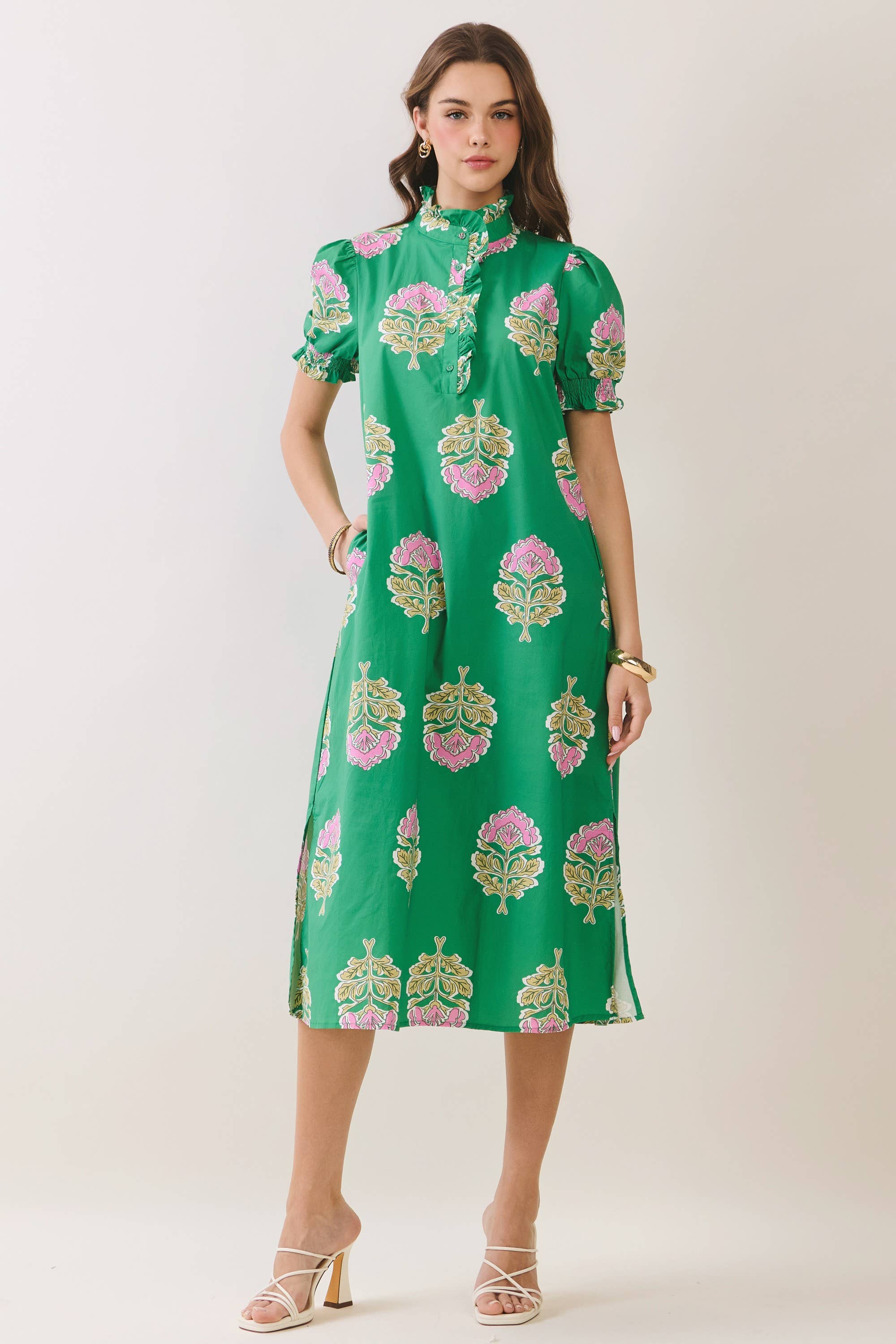 Clara Ruffle Midi Dress