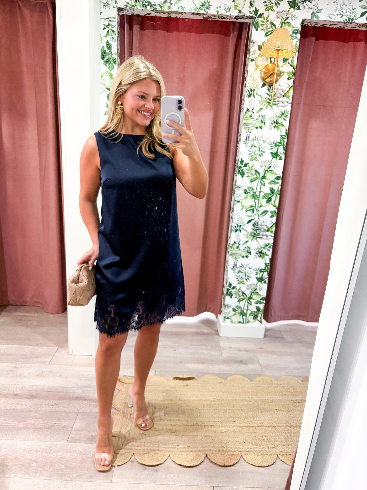 Romantic Evening Mini Dress-Navy