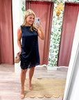 Romantic Evening Mini Dress-Navy