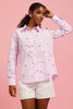 Piece of My Heart Button Down Shirt- Pink