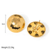 Gold Round Earrings