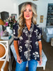 Greenhouse Florals Print Top-Black