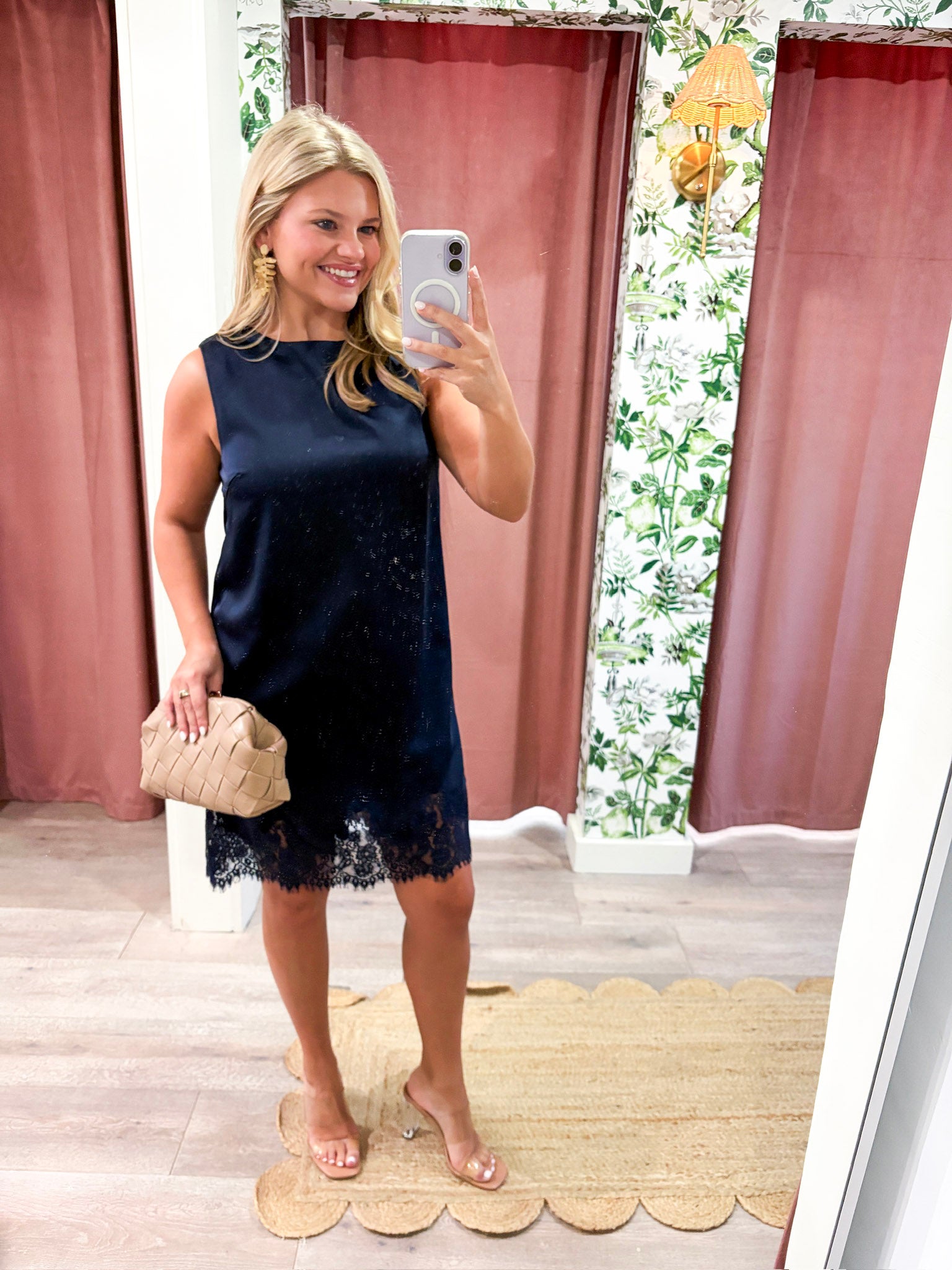 Romantic Evening Mini Dress-Navy