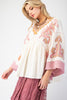 Boho Breeze Babydoll Top- Ivory Mauve