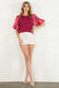 Desert Mix Knit Top- Wine