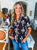 Greenhouse Florals Print Top-Black