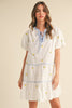 Fruit Basket Embroidered Mini Dress- Lemon