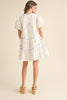 Fruit Basket Embroidered Mini Dress- Lemon