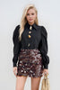 Glam Holiday Sequin Mini Skirt-Chocolate
