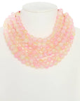 Chunky Beaded Necklace- Pink Mix