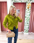 Fireside Cottage Cardigan-Light Olive