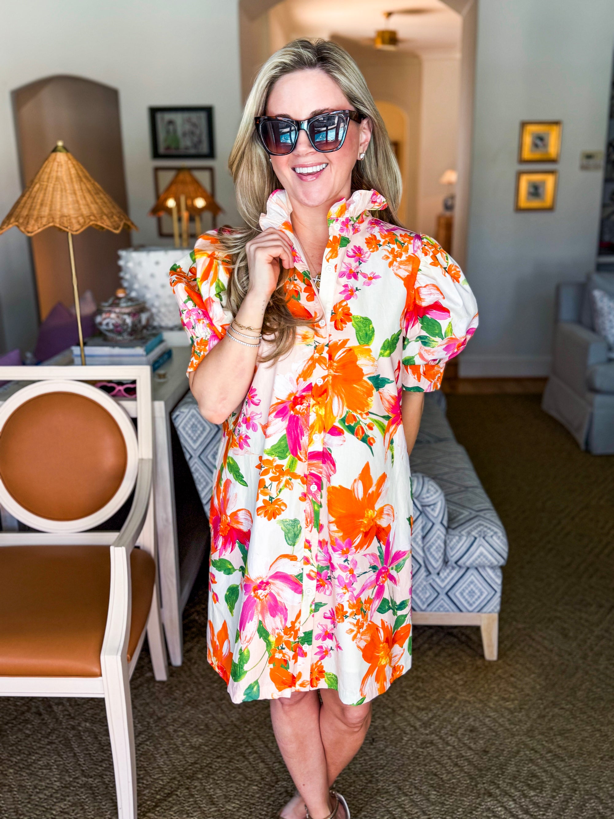 Spring Lily Button Down Mini Dress