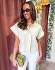 Timeless Touch Collar Top-Linen