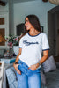 Bonjour Embroidered Ringer Tee