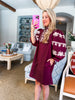 Loving Views Mini Dress-Burgundy